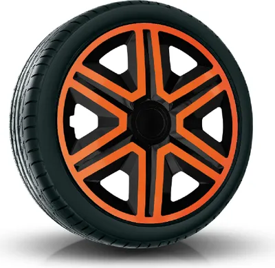Produktbild von Radkappen Radzierblenden (4Stück) 15 Zoll orange/schwarz ACTION Z458570