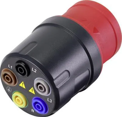 Produktbild von VOLTCRAFT VMA-3L 16 Messadapter CEE-Stecker 16 A 5polig - Buchse 4 mm Dunkelgrau, Rot