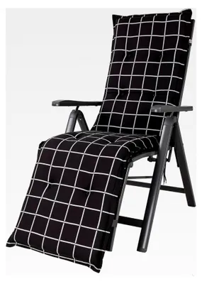 Produktbild von Auflage für Relaxliege Milano anthrazit-grau kariert 170x49x6 cm