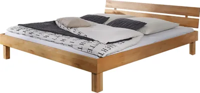Produktbild von Massivholzbett Kernbuche geölt massiv 140 x 200 cm - BORNATO - Die Möbelfundgrube