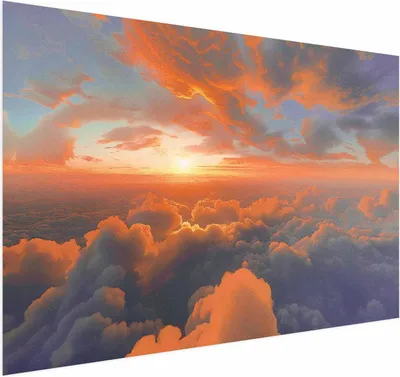 Produktbild von Posterpapier Poster - When Dawn Tickles the Clouds: A Color Show on the Morning Sky 60x40 cm Muster b-H-10038-ao-a