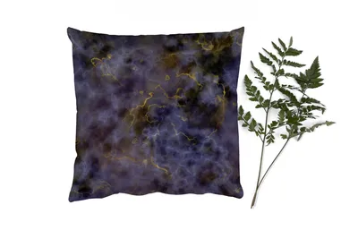 Produktbild von MuchoWow® Zierkissen Sofakissen Wohnzimmer Dekokissen 45x45 cm Achat Stein - Schwarz und Gold - Edelstein - Schlafpolster - Polster für das Sofa