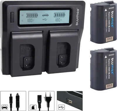 2x Akku + Lader Für Panasonic DMW-BLK22 Lumix DC S5 G9 GH5 II
