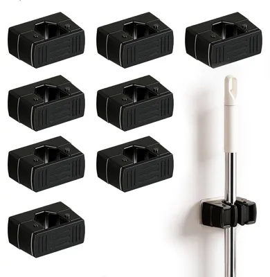 Produktbild von Besenhalter Wandmontage mit 8 Stück für Platzersparnis