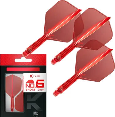 Produktbild von Target Darts K Flex Dartflights No.6 - Kurz 19mm, Rot