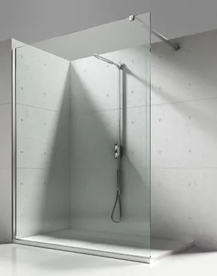 Produktbild von Walk In Dusche Begehbare Duschwand Glas Duschabtrennung Duschtrennwand Glastrennwand Glaswand mit NANO-Beschichtung (BxH) 500 x 2000 mm