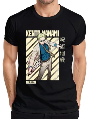 Produktbild von Kento Nanami Jujutsu Kaisen Anzug Brille Krawatte Klinge Manga Herren T-Shirt, Schwarz, XL