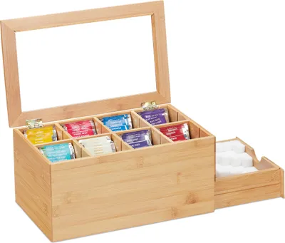 Obrázok produktu pre Zásobník na čajové vrecúška z bambusu RD2167, nastaviteľný