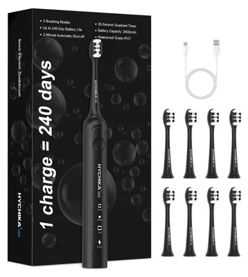 Image de Brosse à dents électrique pour adultes, avec une autonomie de 240 jours et 8 têtes de brosse de rechange