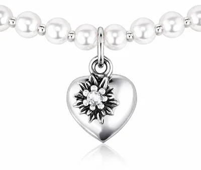 Produktbild von LUISIA® Perlenkette "Luna" mit Kristallen von Swarovski® | Weiß