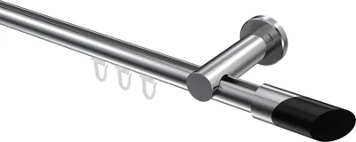 Produktbild von Interdeco Innenlaufstange / Gardinenstange mit Innenlauf Chrom, Typ Platon Verano (Schräge Bicolor), 20 mm Ø 1-läufig, 280 cm