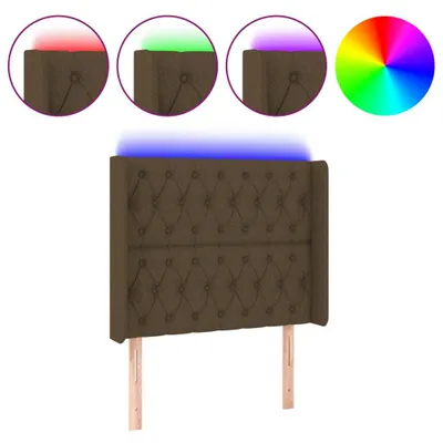 Produktbild von vidaXL LED Kopfteil Dunkelbraun 93x16x118/128 cm Stoff