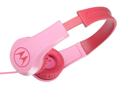 Produktbild von Motorola Lifestyle Squads 200 - Kabelgebunder Kinderkopfhörer - Begrenzter Lautstärk mit 85 dB, Flexibel und langlebig, Gehörschutz und Musik-Sharing-Funktion, Anti-Allergie-Kissen (BPA-frei) - Rosa