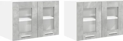 Zdjęcie produktu dla vidaXL Szafka ścienna 2 szt. betonowa szara 60 x 31 x 40 cm materiał drewnopochodny
