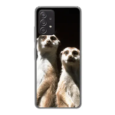Produktbild von MuchoWow® Handyhülle Schutzhülle Hülle für Samsung Galaxy A33 5G Schwarz - Erdmännchen - Tiere Silikon Softcase Handy Hülle - Kartenhalter