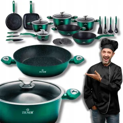 Image de Kooksets - Ensembles de casseroles - Poêles - Casseroles - Casseroles - Vert - Compatible avec les plaques à induction
