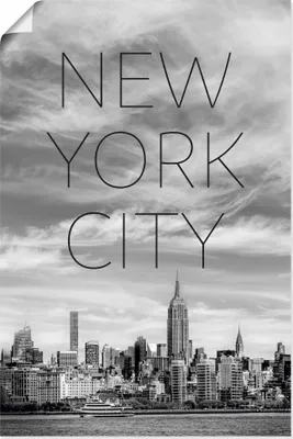 Produktbild von ARTland Poster NYC Midtown Manhattan | Text & Skyline Größe: 20x30 cm