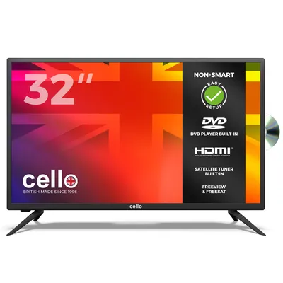 Produktbild von Cello 32 Zoll LED TV mit integriertem DVD‑Player, Triple‑Tuner, 3× HDMI, USB, Full HD, VESA 100×100