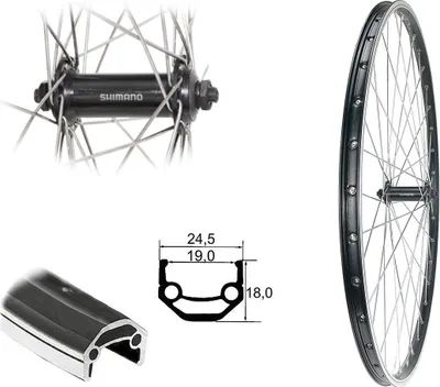 Produktbild von Bärwinkels Vorderrad 28" Cut19 Shimano TX500 Nabe Laufrad 19-622 Hohlkammer schwarz geöst