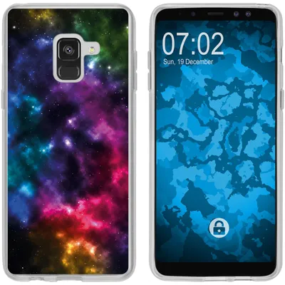 Produktbild von PhoneNatic Case kompatibel mit Samsung Galaxy A8 Plus (2018) Silikon-Hülle Space Nebula M8