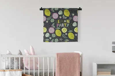 Produktbild von MuchoWow® Wandteppich Wandbehang Sommer - Zitate - Zitronen 60x60 cm Tapisserie Dekoration Wandtuch - Dekorationen - Wand Decke