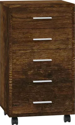 Immagine prodotto di vidaXL Cassettiera con rotelle in legno di quercia affumicata