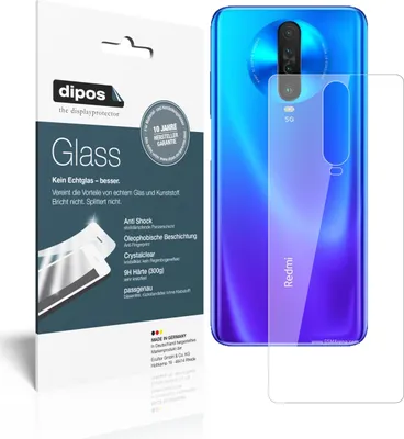 Produktbild von 2x Schutzfolie für Xiaomi Redmi K30 Rückseite - Anti-Shock 9H Folie dipos Glass Kunststoffglas