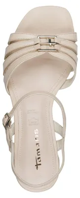 Produktbild von Tamaris Damen Sandalette aus Leder mit Karree Spitze 1-28229-46, Größe:37 EU, Farbe:Beige