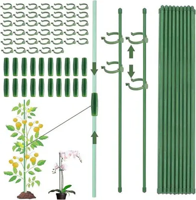 Immagine prodotto di Pali da giardino, 80 pezzi - Supporti per piante con moschettone - Pali da giardino - Supporti per rampicanti - Pali per rampicanti - Pomodori, orchidee