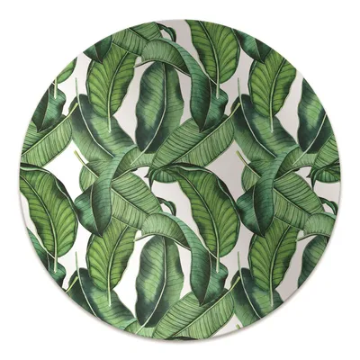 Produktbild von Rundmatte - Stuhlunterlage Bürostuhlunterlage - Rund Ø 100 cm - Bodenmatte - Fußmatte - Botanische Blätter