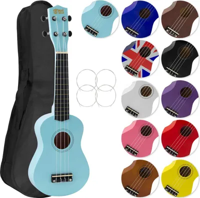 Produktbild von Mad About SU8-LBL Sopran-Ukulele in Hellblau mit einer GRATIS Gigbag, Pick und Ersatzsaiten - großartig für Schulen und Anfänger