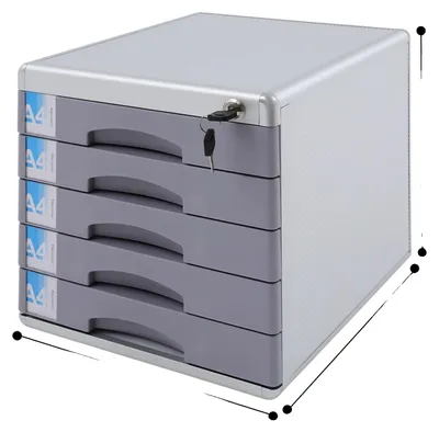 Produktbild von Schubladenorganizer, 5-stufiges Design, abschließbare Schubladen, Silber