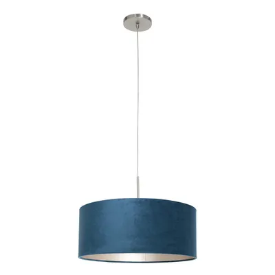 Produktbild von Steinhauer Pendelleuchte Sparkled Light 1-flammig Stahl gebürstet / blau 50x50cm