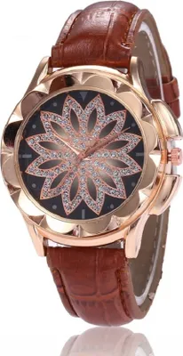 Produktbild von Sally Damenarmbanduhr - Moderne Braun Kunstleder Uhr KP14591