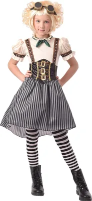 Produktbild von Ausgefallenes Steampunk-Kostüm für Mädchen Halloweenkostüm weiss-schwarz -