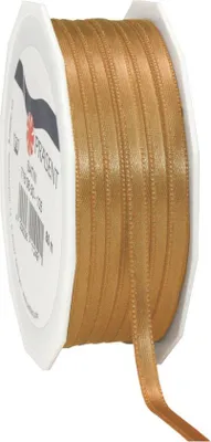 Image de Ruban en satin texturé - 0,6 cm x 50 mètres - Bronze - pour l'emballage de cadeaux - Décoration