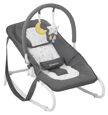 Immagine prodotto di Sdraietta per bambini Badabulle Easy Moonlight - con poggiatesta integrato, schienale regolabile in 5 posizioni, arco di gioco - B012012