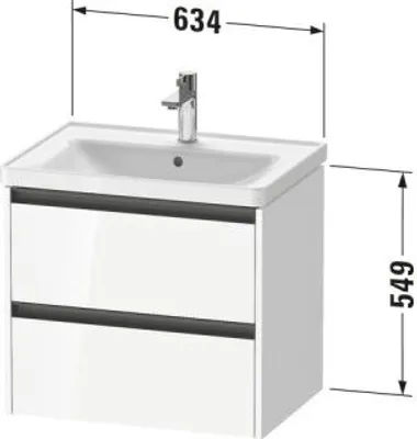 Produktbild von Duravit K25282055550000 Ketho2 WTU WH 634x455x549 Ei