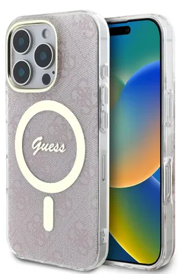 Zdjęcie produktu dla Etui Guess IML 4G MagSafe do iPhone 16 Pro Max różowy