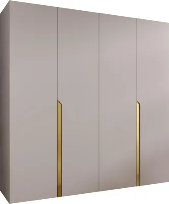 Produktbild von MIRJAN24 Kleiderschrank Mila 1 200, Schlafzimmer, Kleiderschrank, mit vier Drehturen und mit zwei Kleiderstange, Modern, Garderobenschrank (Farbe: Cashmere + Gold)
