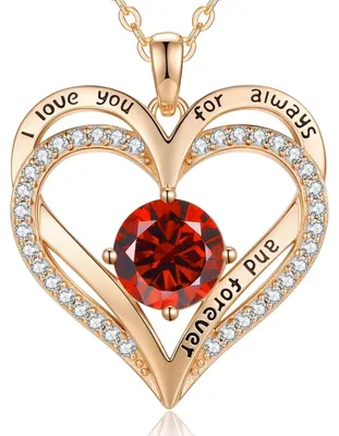 Produktbild von Halskette Damen Herz Anhänger 925 Sterling Silber Rosévergoldet mit Geburtsstein
