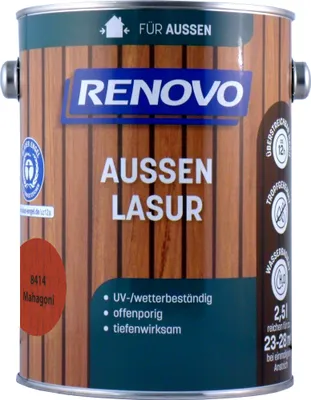 Produktbild von 2,5L Renovo Wetterlasur/ Aussenlasur wb. Nr.8414 Mahagoni