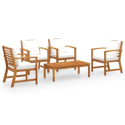 Produktbild von vidaXL 5-tlg. Garten-Lounge-Set mit Auflagen Massivholz Akazie