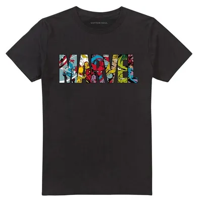 Produktbild von Marvel T-Shirt Herren Comic Logo schwarz XL