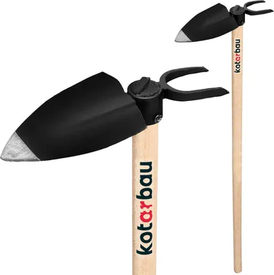 Produktbild von KOTARBAU® Gartenhacke Herzblatt 135 mm x 110 mm 2 Zinken 80 mm mit Stiel 104 cm Kombihacke Unkrauthacke Pflanzhacke Gartenwerkzeug zum Umpflanzen Jäten Gartenpflege