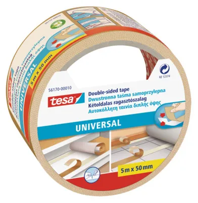Productafbeelding van Tapijttape Tesa Dubbelzijdig plakband 56170 - 5 m x 50 mm - wit