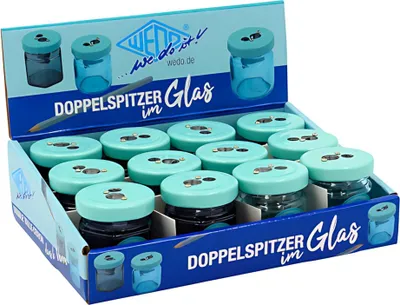Produktbild von Wedo 52 48099, Manueller Bleistiftspitzer, Gemischte Farben, Aluminium, Glas, 42 mm, 42 mm, 54 mm