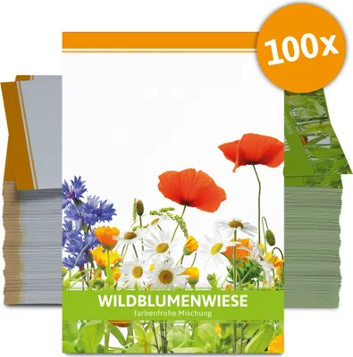 Produktbild von Wildblumenwiese für Werbezwecke (100 Tütchen) | Wildblumensamen von FLORTUS