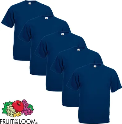 Produktbild von Fruit of the Loom Große Größe Valueweight T-Shirt 5 Stk. Navy 3XL