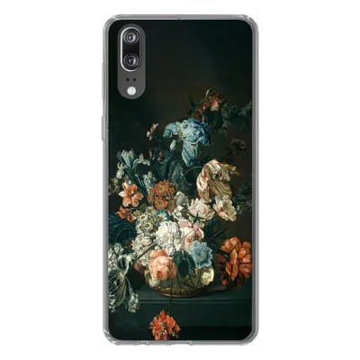 Produktbild von MuchoWow® Handyhülle Schutzhülle Hülle für Huawei P20 Stilleben mit Blumen - Alte Meister - Kunst Silikon Softcase Handy Hülle - Hardcover